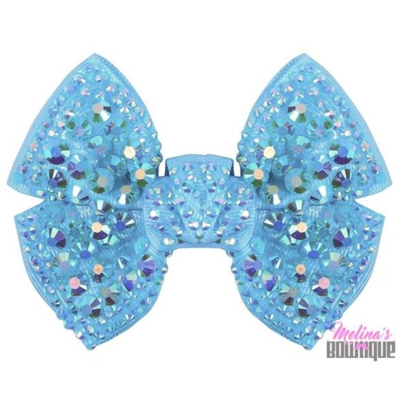 Melisa's Bowtique Other - NEW Melina's Bowtique Light Blue Structured Sparkly Girls Hair Bow‎ Clip Elsa